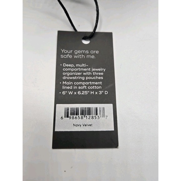 Scout Bags Perfect Gem Square Jewelry Case Zipper Navy Velvet W/ 3 Extra Pouches - Picture 11 of 11